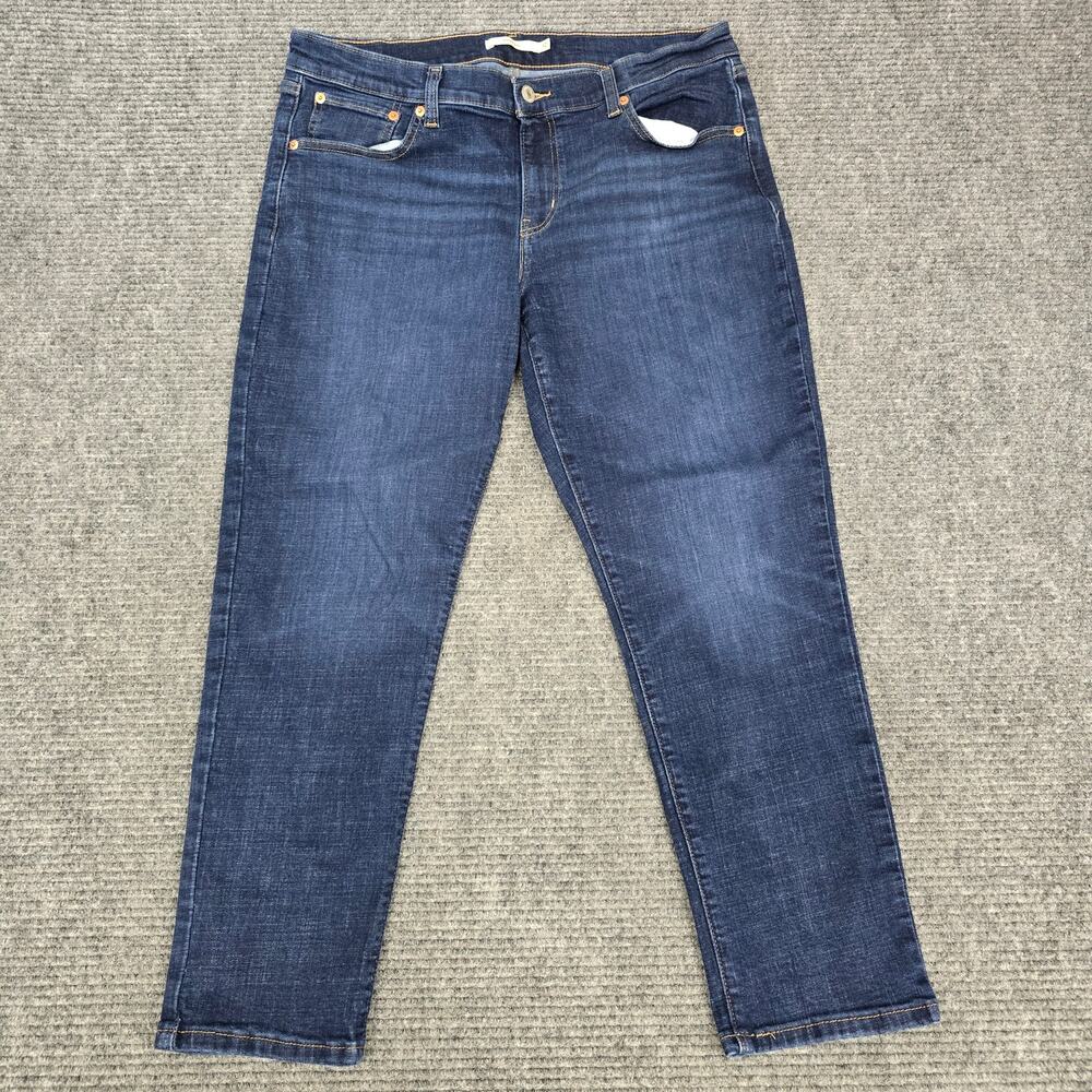 Levi's Boyfriend Jeans Womens 32x27 Dark Blue Relaxed Tapered Stretch
